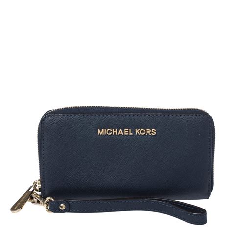 michael kors wristlet wallet navy blue|navy blue blaze wallet friendly.